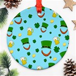 St. Patrick s day pattern Round Ornament (Two Sides) Back