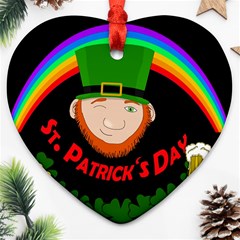 St  Patrick s Day Heart Ornament (two Sides) by Valentinaart
