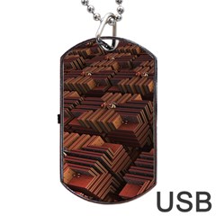 Fractal 3d Render Futuristic Dog Tag Usb Flash (one Side) by Nexatart