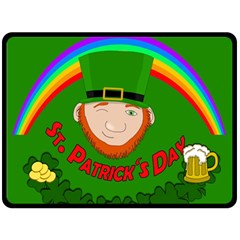 St  Patrick s Day Fleece Blanket (large)  by Valentinaart