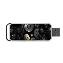 Fractal Sphere Steel 3d Structures Portable Usb Flash (one Side) by Nexatart