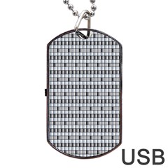 Pattern Grid Squares Texture Dog Tag Usb Flash (one Side) by Nexatart