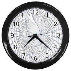 Points Circle Dove Harmony Pattern Wall Clocks (black) by Nexatart