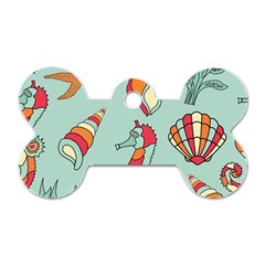 Seahorse Seashell Starfish Shell Dog Tag Bone (two Sides) by Nexatart
