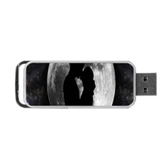 Silhouette Of Lovers Portable Usb Flash (one Side) by Nexatart