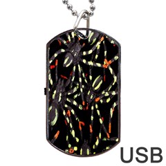 Spiders Colorful Dog Tag Usb Flash (one Side) by Nexatart