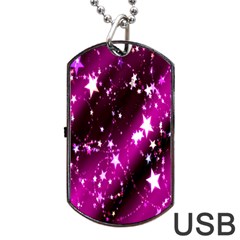 Star Christmas Sky Abstract Advent Dog Tag Usb Flash (one Side) by Nexatart