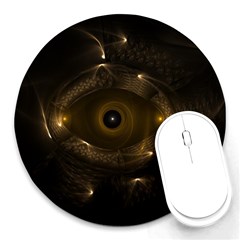 Abstract Fractal Art Artwork Round Mousepads by Amaryn4rt