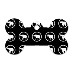 Elephant Wallpaper Pattern Dog Tag Bone (one Side) by Amaryn4rt
