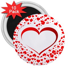 Love Red Hearth 3  Magnets (10 Pack)  by Amaryn4rt