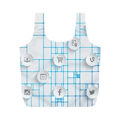 Icon Media Social Network Full Print Recycle Bags (m)  by Amaryn4rt