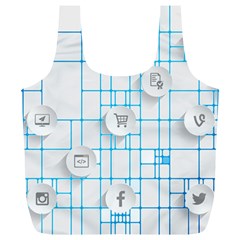 Icon Media Social Network Full Print Recycle Bags (l)  by Amaryn4rt