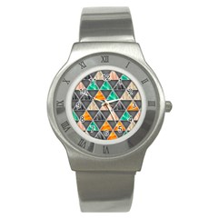 Abstract Geometric Triangle Shape Stainless Steel Watch by Amaryn4rt