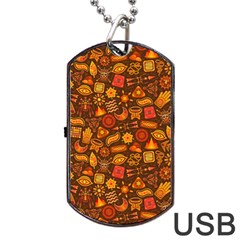 Pattern Background Ethnic Tribal Dog Tag Usb Flash (two Sides) by Amaryn4rt