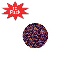 Abstract Background Floral Pattern 1  Mini Buttons (10 Pack)  by Amaryn4rt