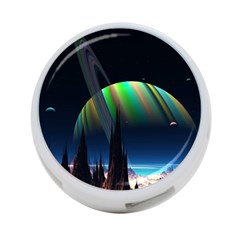 Planets In Space Stars 4-port Usb Hub (one Side) by Amaryn4rt