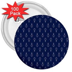 Anchor Pattern 3  Buttons (100 Pack)  by Amaryn4rt