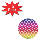 Colorful Rainbow Moroccan Pattern 1  Mini Buttons (10 Pack)  by Amaryn4rt