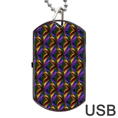 Seamless Prismatic Line Art Pattern Dog Tag Usb Flash (one Side) by Amaryn4rt