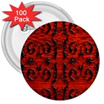 3d Metal Pattern On Wood 3  Buttons (100 pack)  Front
