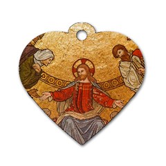 Gold Jesus Dog Tag Heart (two Sides) by boho