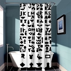 Anchor Puzzle Booklet Pages All Black Shower Curtain 36  X 72  (stall)  by Simbadda