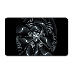 Fractal Disk Texture Black White Spiral Circle Abstract Tech Technologic Magnet (rectangular) by Simbadda