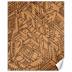 Mechanical Tech Pattern Canvas 11  X 14   by Simbadda