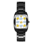 Sunshine Tech White Stainless Steel Barrel Watch Front