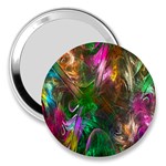 Fractal Texture Abstract Messy Light Color Swirl Bright 3  Handbag Mirrors Front