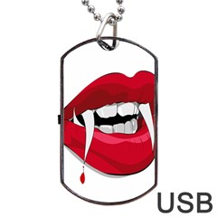 Mouth Jaw Teeth Vampire Blood Dog Tag Usb Flash (two Sides) by Simbadda