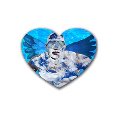 Swimming Angel Rubber Coaster (heart)  by Valentinaart