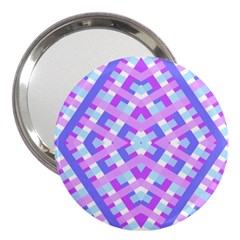 Geometric Gingham Merged Retro Pattern 3  Handbag Mirrors by Simbadda