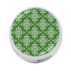 St Patrick S Day Damask Vintage Green Background Pattern 4-port Usb Hub (two Sides)  by Simbadda