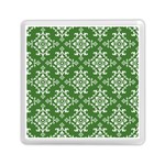 St Patrick S Day Damask Vintage Green Background Pattern Memory Card Reader (Square)  Front