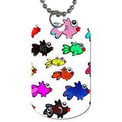 Fishes Marine Life Swimming Water Dog Tag (two Sides) by Simbadda