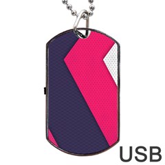 Pink Pattern Dog Tag Usb Flash (two Sides) by Simbadda
