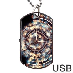 Science Fiction Background Fantasy Dog Tag Usb Flash (two Sides) by Simbadda