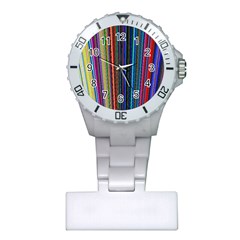 Multi Colored Lines Plastic Nurses Watch by Simbadda