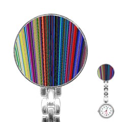 Multi Colored Lines Stainless Steel Nurses Watch by Simbadda