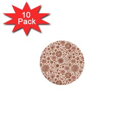 Retro Sketchy Floral Patterns 1  Mini Buttons (10 Pack)  by TastefulDesigns