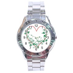 Heart Ranke Nature Romance Plant Stainless Steel Analogue Watch by Simbadda
