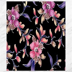 Neon Flowers Black Background Canvas 8  X 10  by Simbadda