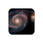 Whirlpool Galaxy And Companion Rubber Coaster (Square)  Front