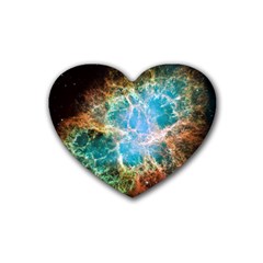 Crab Nebula Rubber Coaster (heart)  by SpaceShop