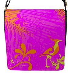 Spring Tropical Floral Palm Bird Flap Messenger Bag (s) by Simbadda