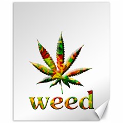Marijuana Leaf Bright Graphic Canvas 11  X 14   by Simbadda