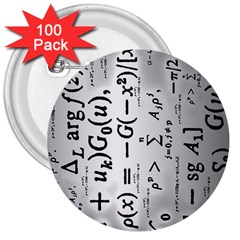 Science Formulas 3  Buttons (100 Pack)  by Simbadda