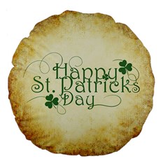 Irish St Patrick S Day Ireland Large 18  Premium Flano Round Cushions by Simbadda