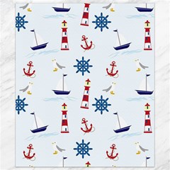 Seaside Nautical Themed Pattern Seamless Wallpaper Background Canvas 8  X 10  by Simbadda